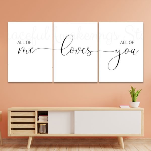 All Of Me Loves All Of You Set of 3 Canvas Prints Personalized Gifts CanvasJet.com