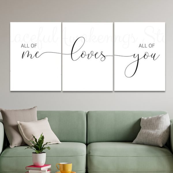 All Of Me Loves All Of You Set of 3 Canvas Prints Personalized Gifts CanvasJet.com