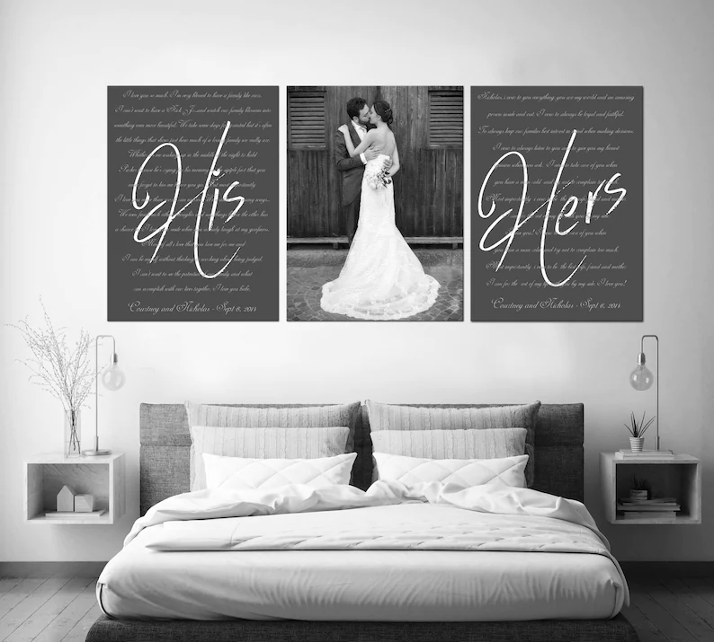 Set of 3 Wedding Vows Canvas Prints Personalized Couple Wedding Vows Art Personalized Gifts CanvasJet.com