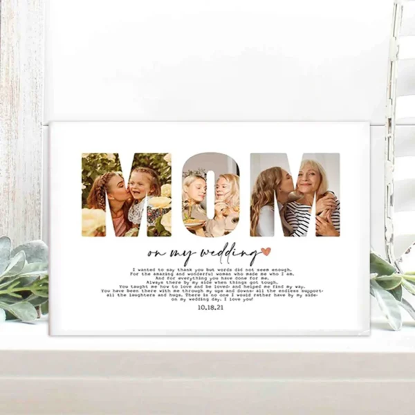 Personalized Mom Gift, Custom Photo Collage Canvas Art Print